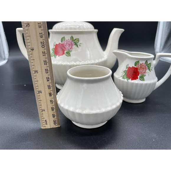 Vintage Northland Tea Pot Floral with Creamer And Sugar Bowl Japan 3 Piece Set - Picture 13 of 14